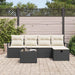 Bankstel 6 st 5-Aantal zitplaatsen Zwart en Crème poly rattan