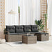 Bankstel met kussen met opslag 6 pcs Grijs poly rattan