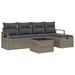Bankstel met kussen met opslag 6 pcs Grijs poly rattan