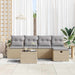 Bankstel met kussen met opslag Beige en Licht Grijs poly rattan