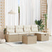 Bankstel 6 st 5-Aantal zitplaatsen Beige en Crème poly rattan