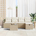 Bankstel 6 st 5-Aantal zitplaatsen Beige en Crème poly rattan