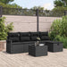 Bankstel 6 st 5-Aantal zitplaatsen Zwart poly rattan