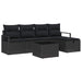 Bankstel 6 st 5-Aantal zitplaatsen Zwart poly rattan
