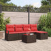 Bankstel 6 st 5-Aantal zitplaatsen Bruin en Rood poly rattan
