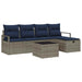 Bankstel met kussen met opslag Grijs en Marineblauw poly rattan