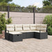Bankstel 6 st Zwart en Crème poly rattan