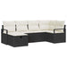Bankstel 6 st Zwart en Crème poly rattan