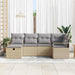 Bankstel met kussen 6 pcs Beige en Licht Grijs poly rattan