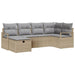 Bankstel met kussen 6 pcs Beige en Licht Grijs poly rattan