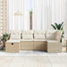 Bankstel 6 st 6-Aantal zitplaatsen Beige en Crème poly rattan