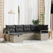 Bankstel met kussen met opslag 6 pcs Lichtgrijs poly rattan