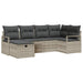 Bankstel met kussen met opslag 6 pcs Lichtgrijs poly rattan
