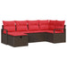 Bankstel met kussen met opslag Bruin en Rood poly rattan