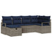 Bankstel met kussen met opslag Grijs en Marineblauw poly rattan