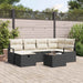Bankstel 7 st 6-Aantal zitplaatsen Zwart en Crème poly rattan