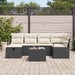 Bankstel 7 st 6-Aantal zitplaatsen Zwart en Crème poly rattan