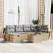 Bankstel met kussen 7 pcs Beige en Licht Grijs poly rattan