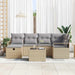 Bankstel met kussen 7 pcs Beige en Licht Grijs poly rattan