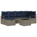 Bankstel met kussen met opslag Grijs en Marineblauw poly rattan