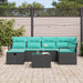 Bankstel 7 st 6-Aantal zitplaatsen Zwart en Turquoise