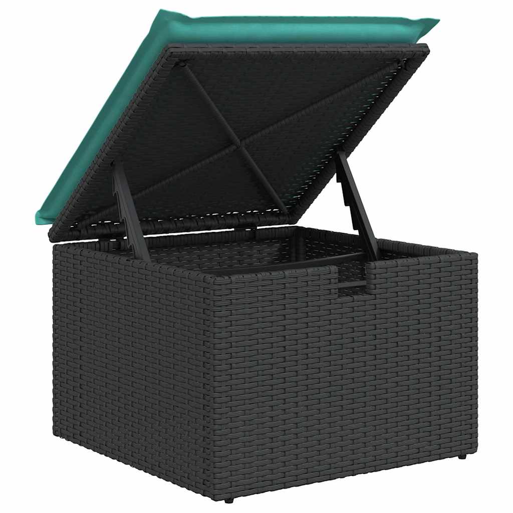 Bankstel 7 st 6-Aantal zitplaatsen Zwart en Turquoise