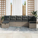 Bankstel met kussen met opslag 7 pcs Grijs poly rattan