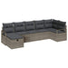 Bankstel met kussen met opslag 7 pcs Grijs poly rattan