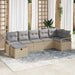 Bankstel met kussen 7 pcs Beige en Licht Grijs poly rattan