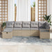 Bankstel met kussen 7 pcs Beige en Licht Grijs poly rattan