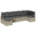 Bankstel met kussen met opslag 7 pcs Lichtgrijs poly rattan