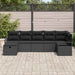 Bankstel 7 st Zwart poly rattan