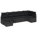 Bankstel 7 st Zwart poly rattan