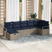 Bankstel 7 st 7-Aantal zitplaatsen Grijs en Marineblauw