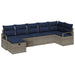 Bankstel 7 st 7-Aantal zitplaatsen Grijs en Marineblauw