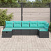 Bankstel 7 st 7-Aantal zitplaatsen Zwart en Turquoise