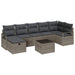 Bankstel met kussen met opslag 8 pcs Grijs poly rattan