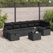 Bankstel 8 st 7-Aantal zitplaatsen Zwart poly rattan