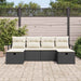 Bankstel 6 st 6-Aantal zitplaatsen Zwart en Crème poly rattan