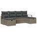 Bankstel met kussen met opslag 6 pcs Grijs poly rattan