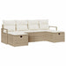 Bankstel 6 st 6-Aantal zitplaatsen Beige en Crème poly rattan