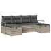 Bankstel met kussen met opslag 6 pcs Lichtgrijs poly rattan