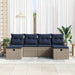 Bankstel 6 st 6-Aantal zitplaatsen Grijs en Marineblauw