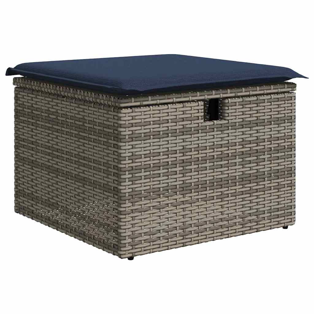 Bankstel 6 st 6-Aantal zitplaatsen Grijs en Marineblauw