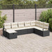 Bankstel met kussen met opslag 8 pcs Zwart en Crème poly rattan