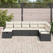 Bankstel met kussen met opslag 8 pcs Zwart en Crème poly rattan