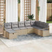 Bankstel met kussen 8 pcs Beige en Licht Grijs poly rattan