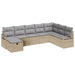 Bankstel met kussen 8 pcs Beige en Licht Grijs poly rattan