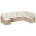 Bankstel met kussen met opslag Beige en Crème poly rattan