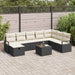 Bankstel met kussen met opslag 9 pcs Zwart en Crème poly rattan